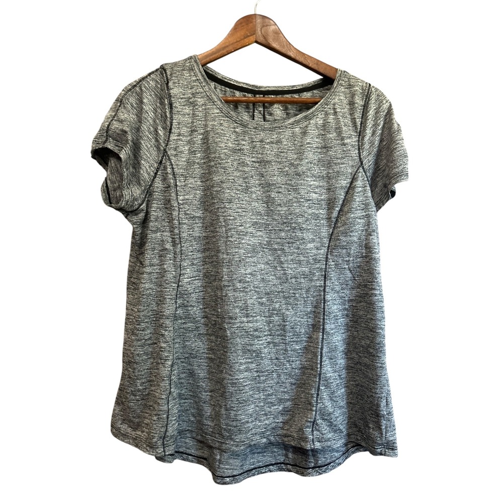 AVIA Heather Gray Athletic T-Shirt Women's Plus Size 2XG Short Sleeve Activewear